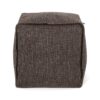 Naima - Contemporary Fabric Square Pouf Ottoman Floor Cushion - Dark Brown - Image 2