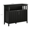 Homcom - Sideboard Buffet Cabinet, Kitchen Cabinet, Coffee Bar Cabinet With 2 Doors And Adjustable Shelves For Entryway Living Room - Black - Image 7