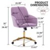 Ergonomic Swivel Office Chair With Backrest, Adjustable And Comfortable For Long Sitting - Lilac - Image 3
