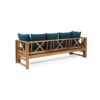 Outdoor Daybed With X-Shaped Panel Backrest And Armrests - Teak - Image 6