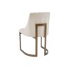 Contemporary Modern Accent Dining Chairs With Antique Gold Metal Frame (Set of 2) - Cream - Image 6