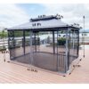 Outdoor Patio Gazebo Canopy Tent With Ventilated Double Roof And Mosquito Net (Detachable Mesh Screen On All Sides), Suitable For Lawn, Garden, Backyard And Deck - Gray - Image 3