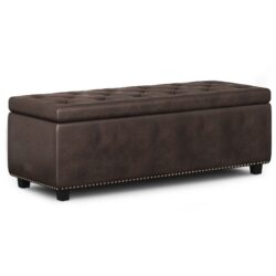 Hamilton - Storage Ottoman - Distressed Brown