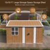 Heavy Duty Metal Storage Shed With Windows And Lockable Door Weatherproof Outdoor Garden Shed - Brown - Image 7