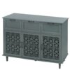 3 Door 3 Drawer Cabinet, American Furniture, Suitable For Bedroom, Living Room, Study - Dark Green - Image 8