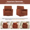 360 Degree Swivel Chair Accent Barrel Armchair With Side Pockets - Red - Image 8