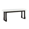 Modern 6 Piece Extendable Dining Table Set With 4 Wicker Back Upholstered Dining Chairs And Long Bench, 2 Removable Leaf - Espresso - Image 26