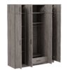 Contemporary 4 Door Wardrobe With 1 Drawer And Top Cabinet - Gray - Image 4