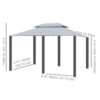 Outsunny - Patio Gazebo, Outdoor Gazebo Canopy Shelter With Curtains, Vented Roof, Steel Frame For Garden, Lawn, Backyard And Deck, - Sage Gray - Image 7