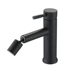 2 Mode Bathroom Faucet With 360 Degree Rotating Aerator For Sink - Matte Black