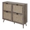 4 Door Shoe Rack, Freestanding Modern Shoe Storage Cabinet, For Entryway - Dark Gray - Image 10