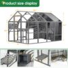 Luxury Cat Cage Outdoor Wooden Catio Enclosure Patio Large Cat Run House For Multiple Pets Walk In Kitten Kennel With Bouncy Bridge, Platforms, Small Houses, Seating And Sunshine Panel - Gray - Image 3