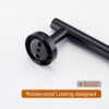Bathroom Hardware Set Stainless Steel With Towel Bar, Paper Holder, And Hooks - Matte Black - Image 6
