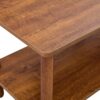 Modern Double Deck TV Cabinet Is Suitable For Living Room, Rectangular Center Table With Open Storage Shelf, Rounded Rubberwood Legs, Stable And Durable - Walnut Brown - Image 7