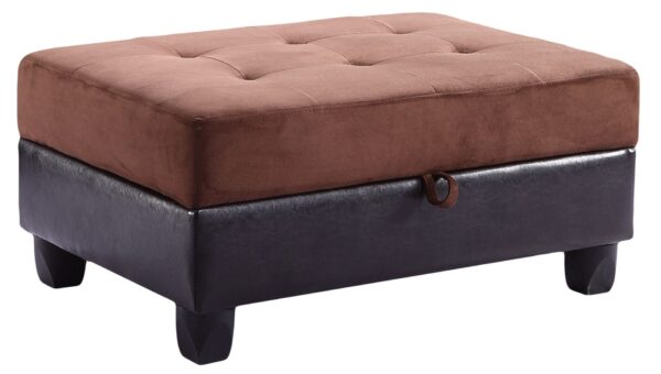 Upholstered Ottoman Elegant - Chocolate