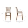 Bar Stool With Bronze Nail Heads - Cream - Image 3