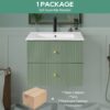 Wall Mounted Bathroom Vanity With 2 Drawers, Ideal For Small Bathrooms - Green - Image 10