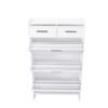 Shaker Shape Door Shoe Rack 3 Doors Shoe Cabinet With 2 Drawers With Open Space For Shoes - Matte White - Image 7
