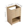 Modern Freestanding Bathroom Vanity With 2 Soft Closing Doors, Excluding Sink - Oak - Image 3