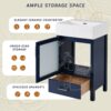 Bathroom Vanity With Ceramic Sink And Ample Storage, Ideal For Small Bathrooms - Blue - Image 5