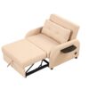 Versatile Pull Out Sofa Sleeper 3 In 1 With Wing Table & USB Charge Linen, Compact Design - Beige - Image 21