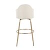 Ahoy - Contemporary Fixed Height Bar Stool Round Gold Footrest (Set of 2) - Cream / Gold - Image 5