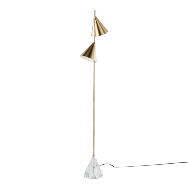 Cone - Glam Floor Lamp - Gold / White