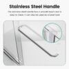Semi Frameless Double Sliding Shower Door With SGCC Tempered Glass - Brushed Nickel - Image 7