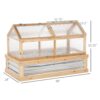 Outsunny - Raised Garden Bed With Polycarbonate Greenhouse, Wooden Garden Cold Frame Greenhouse, Flower Planter Protection, 48" x 24" x 32" - Natural - Image 7