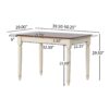 Rectangle Dining Table With Cream Legs - Dark Oak - Image 3
