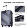 3 Piece Luggage Sets Lightweight Suitcase With Two Hooks, Spinner Wheels, (20/24/28) - Gray - Image 13