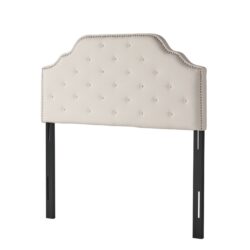 Charismatic - Queen & Full Size Headboard With Button Tufting And Nailhead Trim - Ivory