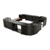 Spa Surround Spa Frame Quadrilateral Outdoor Rattan Sectional Sofa Set With Mini Sofa, Wooden Seats And Storage Spaces - Gray - Image 13