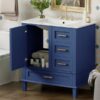 Bathroom Vanity, Modern Bathroom Cabinet With Sink Combo Set, Bathroom Storage Cabinet With A Soft Closing Door And 3 Drawers, Solid Wood Frame - Blue - Image 25