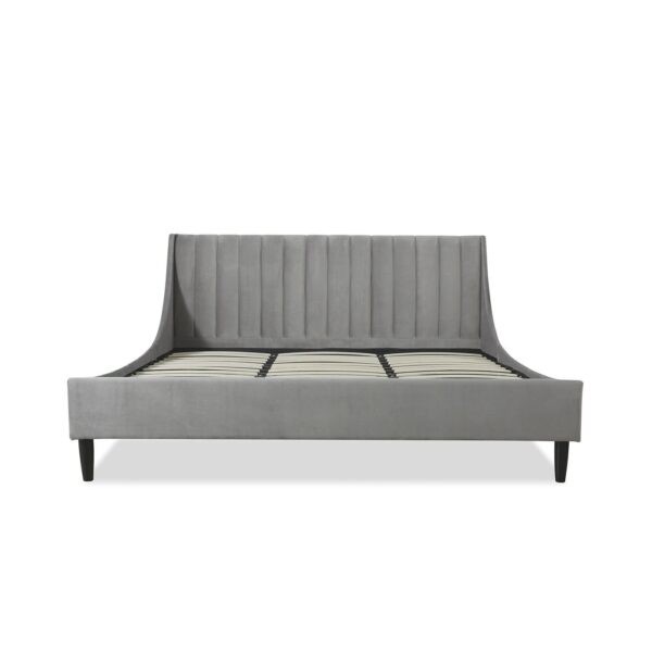 Aspen - King Vertical Tufted Modern Headboard Platform Bed Set - Opal Gray