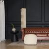 Semi Rounded Pouf Cable Knitted Handmade Seating And Footrest - Beige - Image 5