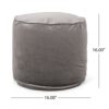 Shimon - Cylinder Pouf Ottoman And Floor Cushion - Pewter Gray - Image 3