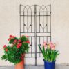 2 Pack Metal Garden Trellis Rustproof For Climbing Plants Outdoor Flower Support - Black - Image 2