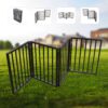 Pet Gate Dog Gate For Doorways, Stairs Or House Freestanding, Folding - Dark Brown - Image 3