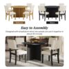 Topmax - 5 Piece Modern Round Dining Table Set Pedestal Kitchen Table Set With 4 Upholstered Dining Chairs For Studio, Apartment, Small Places - Black - Image 5