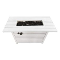 Propane / Natural Gas Outdoor, Fire Pit Table With Lid - White