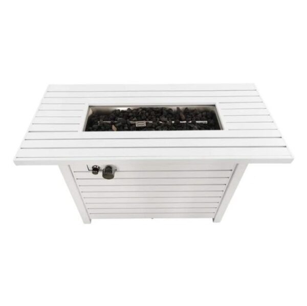 Propane / Natural Gas Outdoor, Fire Pit Table With Lid - White