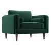 Amber - Velvet Lounge Chair - Brown / Dark Green - Image 11