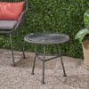 Petrichor - Outdoor Side Table With Tempered Glass And Steel Frame - Gray - Image 2