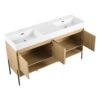 Modern 60" Bathroom Vanity Combo With Single Resin Sink And Storage Cabinet - Oak - Image 14