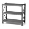 3 Tier Industrial Shelving Rack, Heavy Duty Steel Shelving Unit Adjustable - Black - Image 6