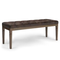 Waverly - Tufted Ottoman Bench - Distressed Brown