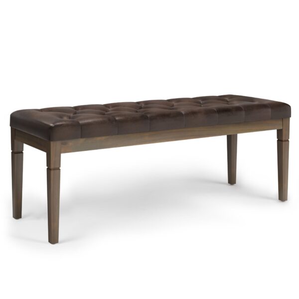 Waverly - Tufted Ottoman Bench - Distressed Brown