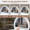 Makeup Vanity Table With Mirror Touch Screen Lighted Mirror, Dressing Table With Drawer For Bedroom - White - Image 3