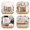 Vanity Stools Handwoven Paper Rope Ottoman For Entryway Natural Footstool For Living Room - Natural - Image 11
